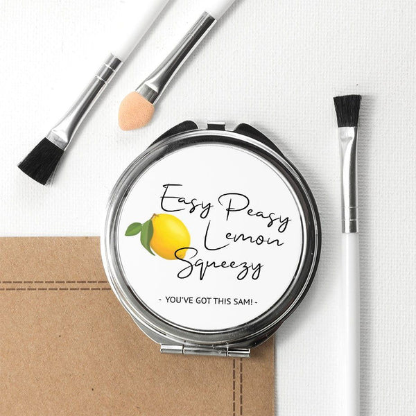 Easy Peasy Lemon Squeezy Round Compact Mirror (Personalised Compact Mirrors) available to buy now at www.giftsfinder.co.uk