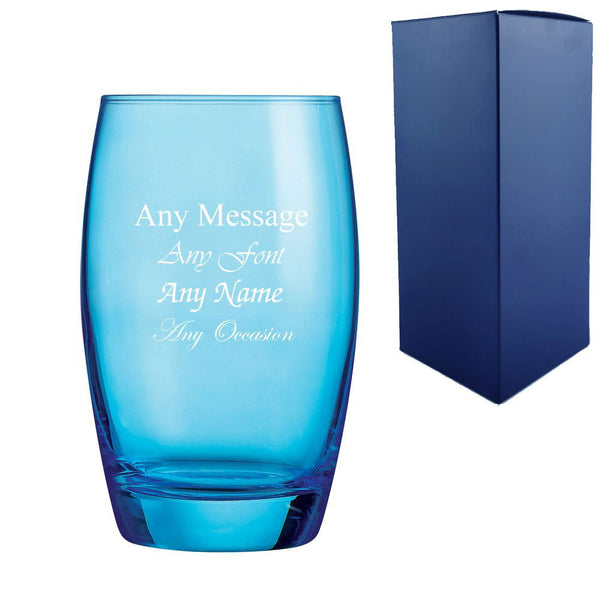 Engraved 12.5oz Salto Colour Blue Hiball (Tumblers) available to buy now at www.giftsfinder.co.uk