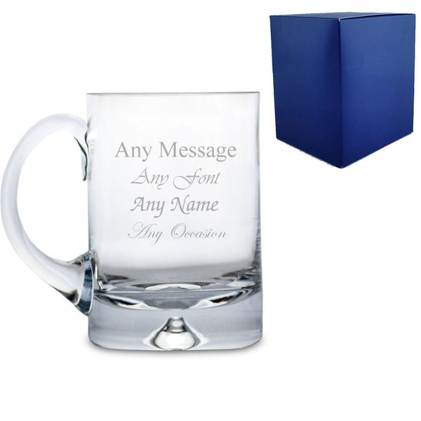 Engraved 20oz Handmade Dimple Base Tankard With Gift Box (Beer Glasses) available to buy now at www.giftsfinder.co.uk