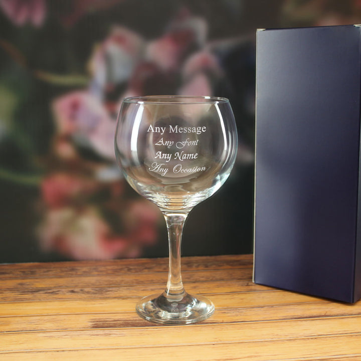 Engraved 22.5oz Gin Balloon Glass with Gift Box - available to buy online at www.giftsfinder.co.uk