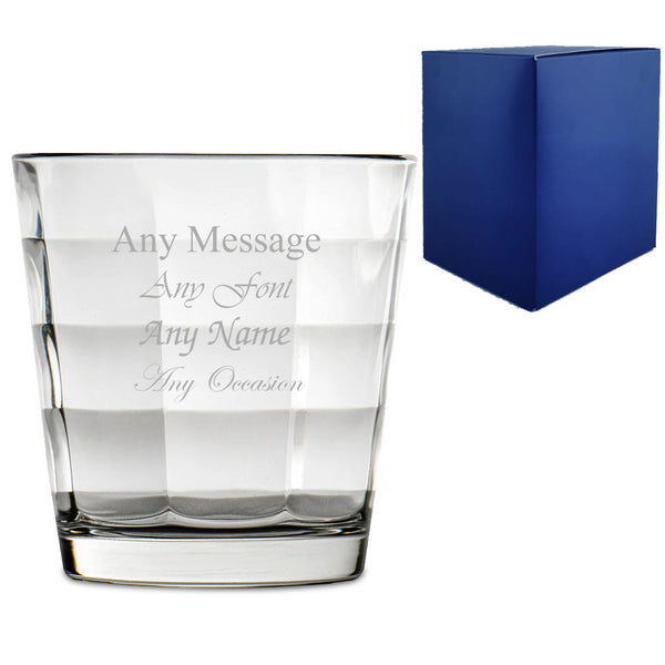 Engraved 240ml Cube Whiskey Glass With Gift Box - available to buy online at www.giftsfinder.co.uk