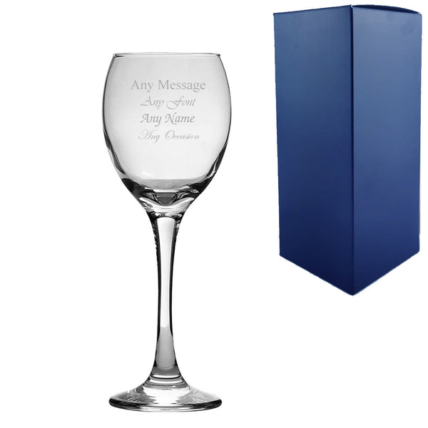 Engraved 245ml Classic White Wine Glass With Gift Box - available to buy online at www.giftsfinder.co.uk