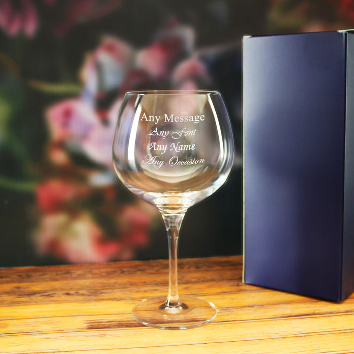 Engraved 24oz Primeur Gin Balloon Glass with Gift Box - available to buy online at www.giftsfinder.co.uk