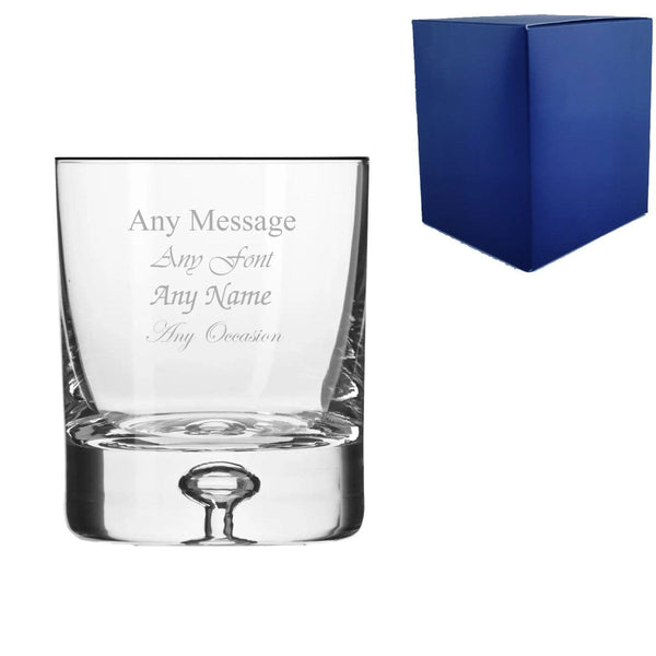 Engraved 250ml Hand Finished Bubble Base Whisky Tumbler With Gift Box (Tumblers) available to buy now at www.giftsfinder.co.uk