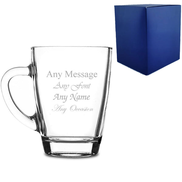 Engraved 300Ml Glass Coffee Cup ()