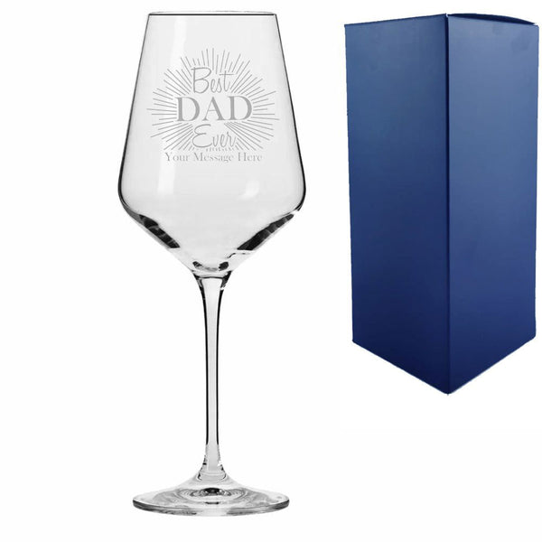 Engraved 390ml Infinity Wine Glass with Best Dad Ever design (Stemware) available to buy now at www.giftsfinder.co.uk