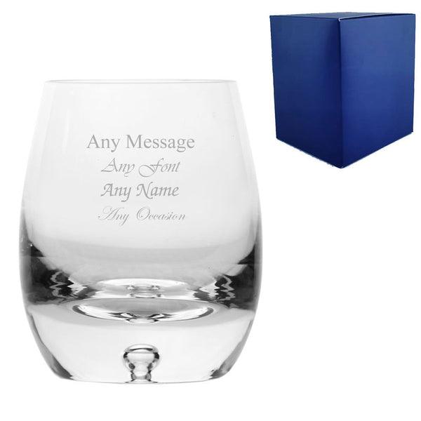 Engraved 420ml Handmade Bubble Base Barrel Whisky Tumbler With Gift Box (Tumblers) available to buy now at www.giftsfinder.co.uk