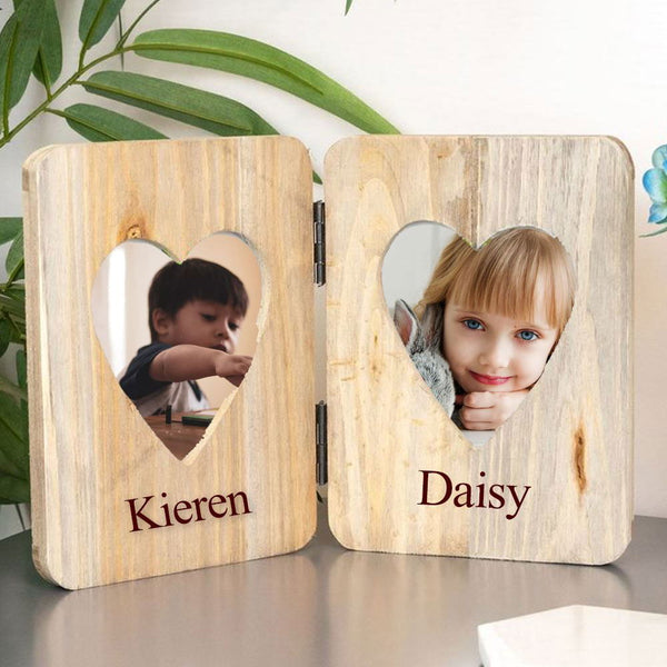 Engraved 4x6" Freestanding Double Wooden Picture Frame () available to buy now at www.giftsfinder.co.uk