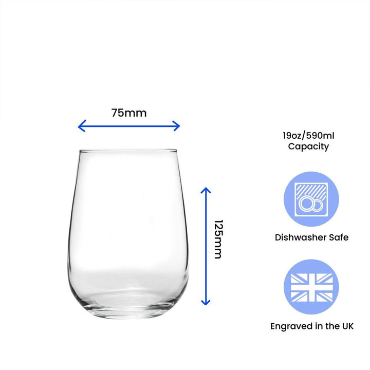 Engraved 590ml Corto Stemless Gin and Tonic Glass with Gift Box () available to buy now at www.giftsfinder.co.uk