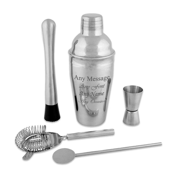 Engraved 5 Piece Cocktail Shaker Set in gift category 