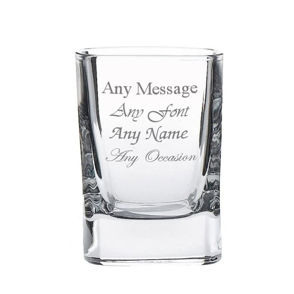 Engraved 60Ml Strauss Square Tot Glass - part of the  collection