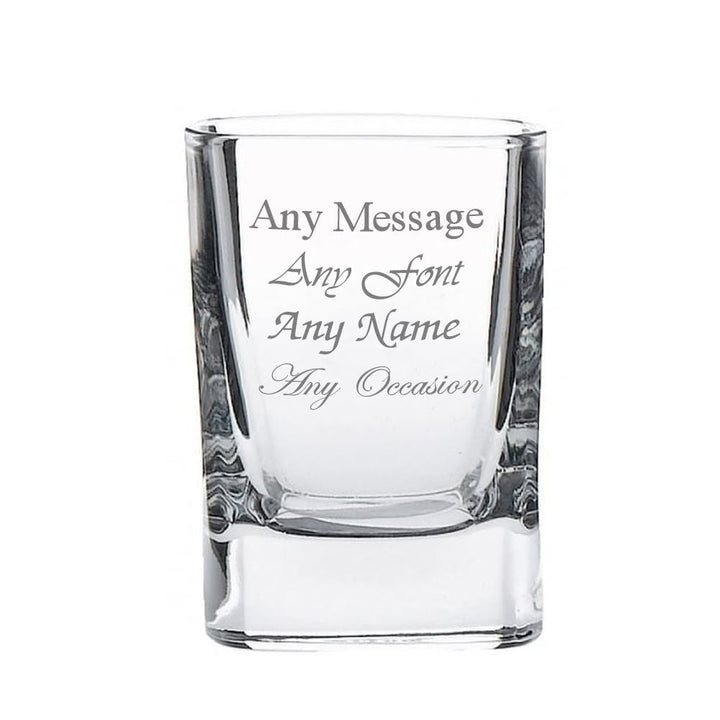 Engraved 60ml Strauss Square Tot Glass - part of the Gifts Finder  collection