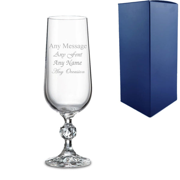 Engraved 6oz Crystal Champagne Flute with Gift Box (Stemware) available to buy now at www.giftsfinder.co.uk