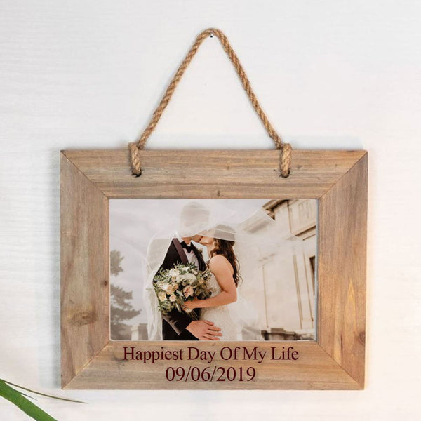 Engraved 7x5" Hanging Wooden Picture Frame () available to buy now at www.giftsfinder.co.uk