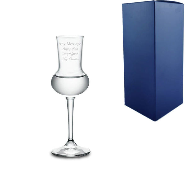 Engraved 80ml Grappa Liqueur Glass with Gift Box () available to buy now at www.giftsfinder.co.uk