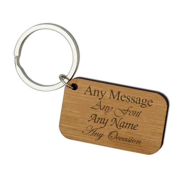 Engraved Bamboo Keyring (Keychains) available to buy now at www.giftsfinder.co.uk