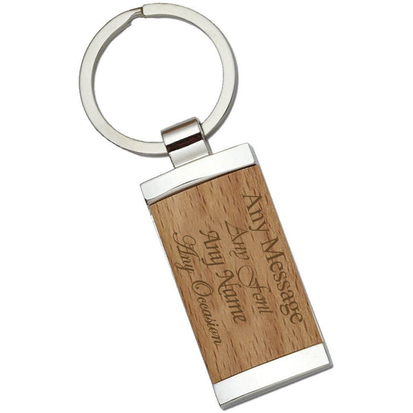 Engraved Bamboo Keyring with Metal Backing (Keychains) available to buy now at www.giftsfinder.co.uk