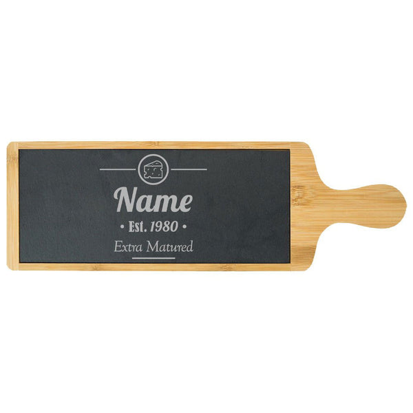 Engraved Bamboo and Slate Cheeseboard with Extra Matured Design (Cutting Boards) available to buy now at www.giftsfinder.co.uk