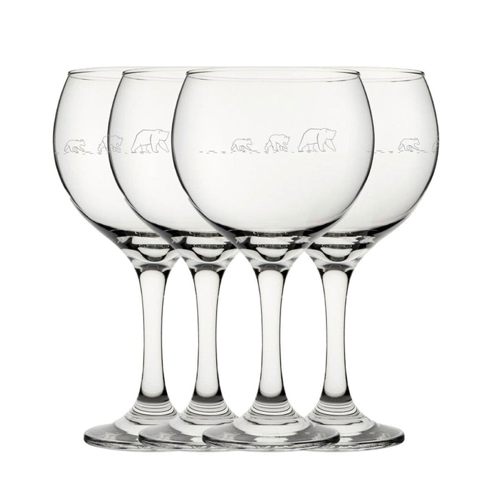 Engraved Bear Pattern Gin Balloon Set of 4 22.5oz Glasses () available to buy now at www.giftsfinder.co.uk