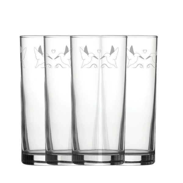 Engraved Bird Pattern Hiball Set of 4 12oz Glasses (Tumblers) available to buy now at www.giftsfinder.co.uk