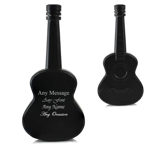 Engraved Black 5oz Guitar Hip Flask (Flasks) available to buy now at www.giftsfinder.co.uk