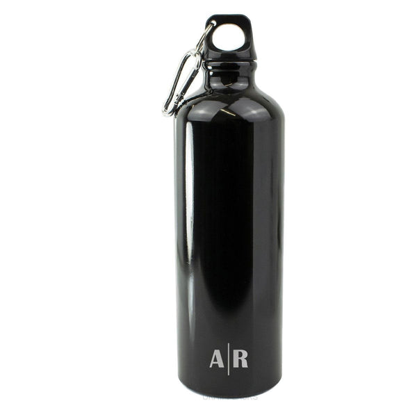 Engraved Black Sports Bottle with Initials () available to buy now at www.giftsfinder.co.uk