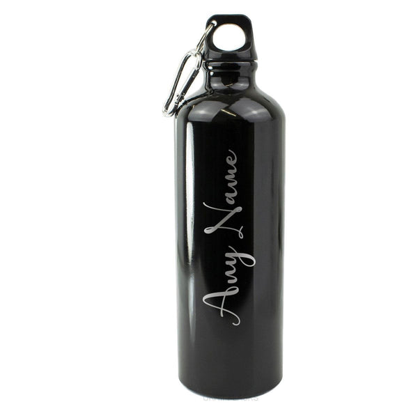 Engraved Black Sports Bottle with any name () available to buy now at www.giftsfinder.co.uk