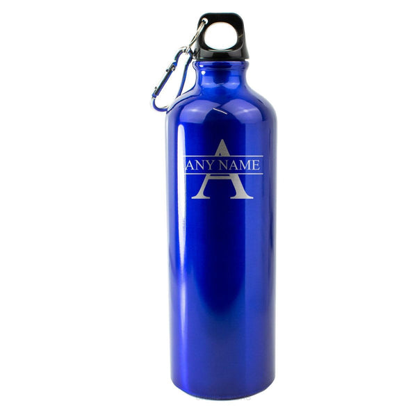 Engraved Blue Sports Bottle with Initial and Name () available to buy now at www.giftsfinder.co.uk