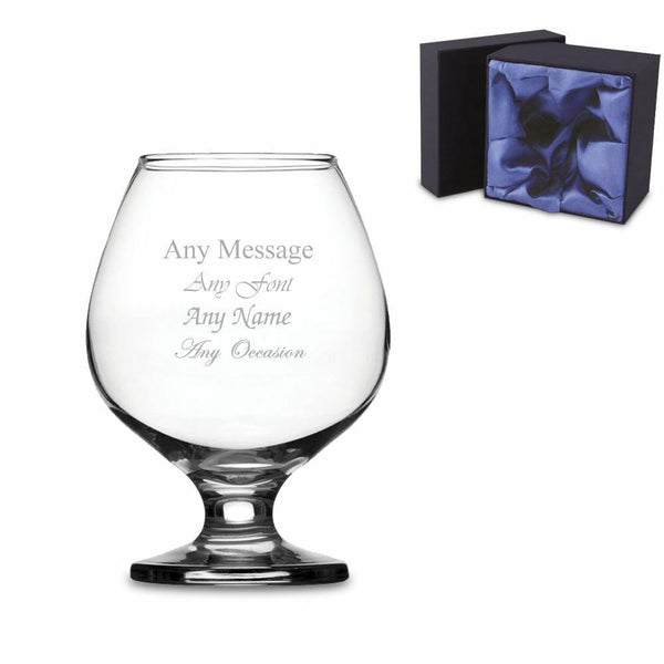 Engraved Brandy Cognac Glass with Premium Satin Lined Gift Box () available to buy now at www.giftsfinder.co.uk