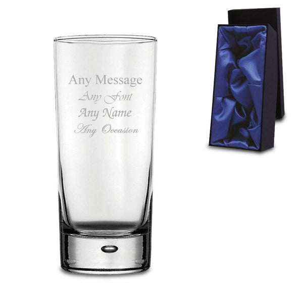 Engraved Bubble Hiball Cocktail Glass with Premium Satin Lined Gift Box (Tumblers) available to buy now at www.giftsfinder.co.uk