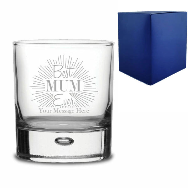 Engraved Bubble Whisky Glass Tumbler with Best Mum Ever Design (Tumblers) available to buy now at www.giftsfinder.co.uk