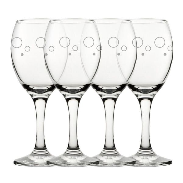 Engraved Circles Pattern Pure Wine Set of 4 11oz Glasses () available to buy now at www.giftsfinder.co.uk