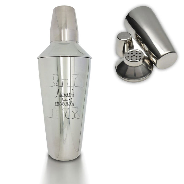 Engraved Cocktail Shaker with Cocktail Design () available to buy now at www.giftsfinder.co.uk