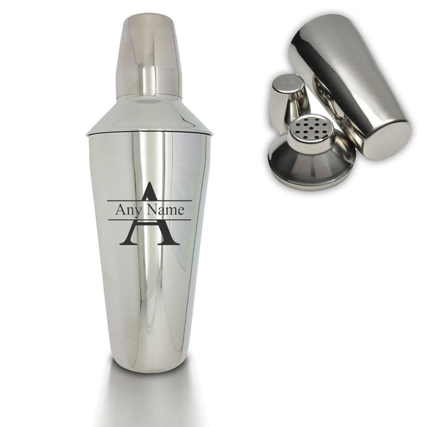 Engraved Cocktail Shaker with Initial and Name Design () available to buy now at www.giftsfinder.co.uk