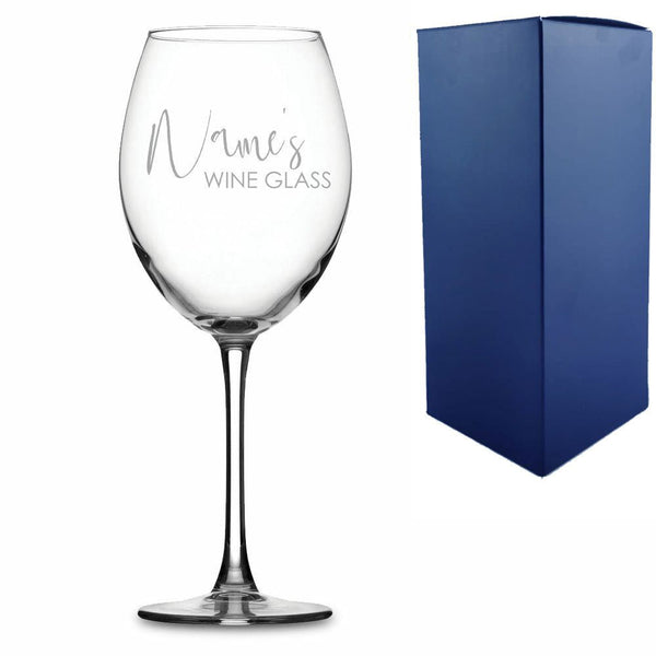 Engraved Enoteca Wine Glass with Scripted Name's Wine Glass Design (Stemware) available to buy now at www.giftsfinder.co.uk