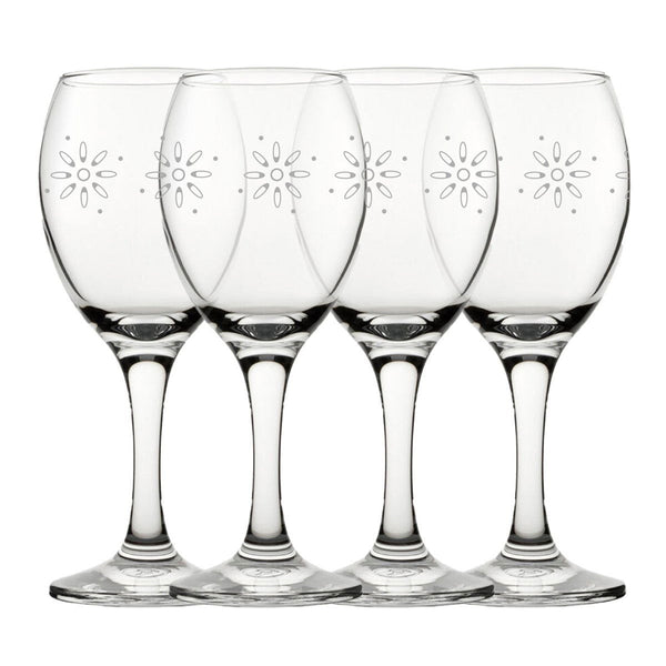 Engraved Fireworks Pattern Pure Wine Set of 4 11oz Glasses () available to buy now at www.giftsfinder.co.uk