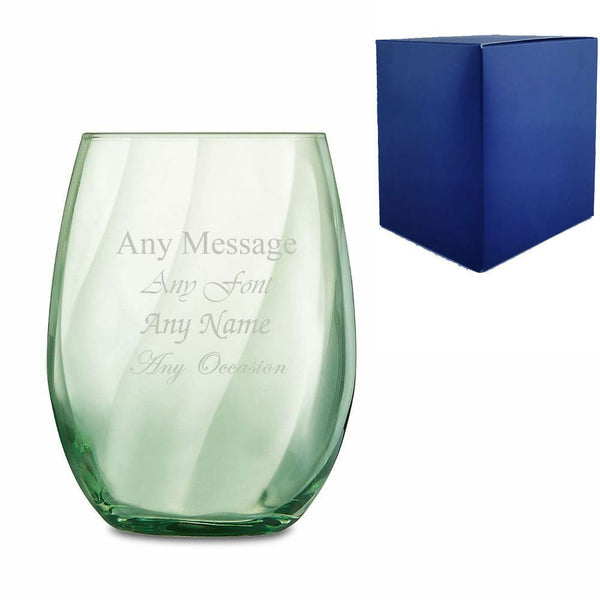 Engraved Green Arpege Tumbler Cocktail Glass (Tumblers) available to buy now at www.giftsfinder.co.uk