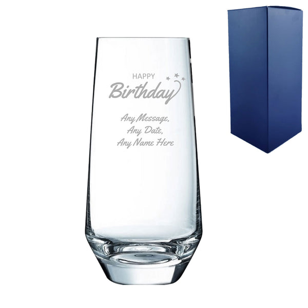 Engraved Happy Birthday Lima Hiball, Gift Boxed (Tumblers) available to buy now at www.giftsfinder.co.uk