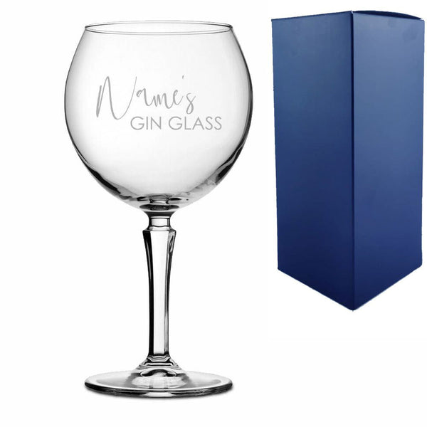 Engraved Hudson Gin Balloon with Name's Gin Glass Design (Stemware) available to buy now at www.giftsfinder.co.uk