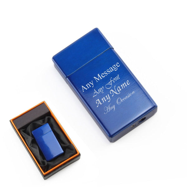 Engraved Jet Gas Lighter Blue Any Message Gift Boxed (Lighters & Matches) available to buy now at www.giftsfinder.co.uk