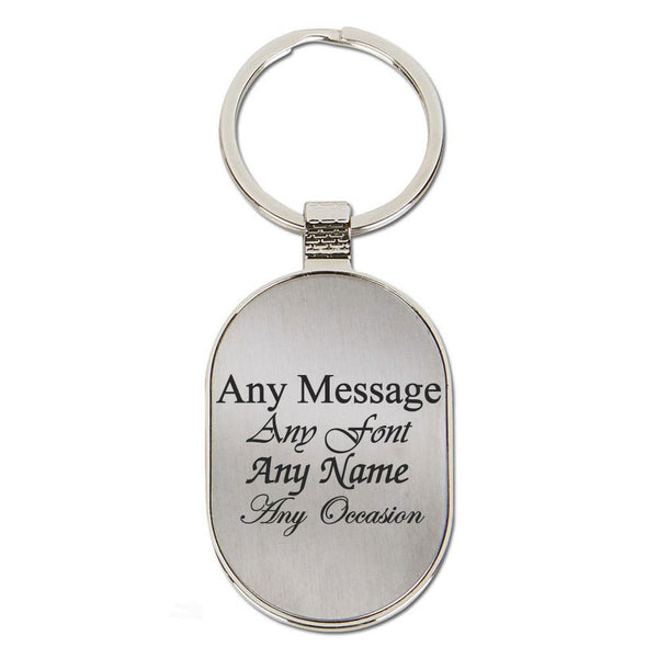 Engraved Large Oval Keyring (Keychains) available to buy now at www.giftsfinder.co.uk