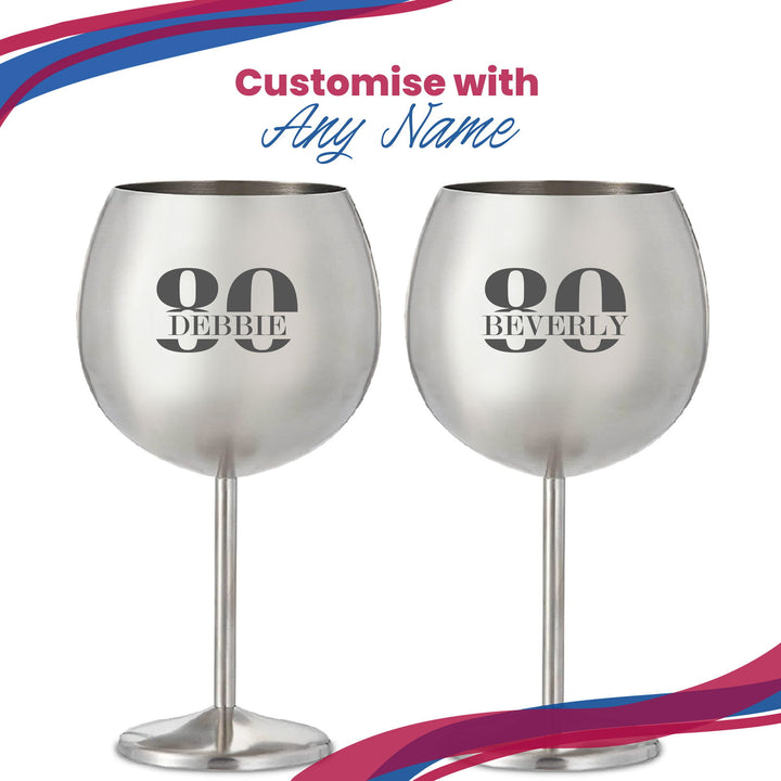 Buy Engraved Metal Gin Balloon Cocktail Glass with Name in 80 Design at www.giftsfinder.co.uk