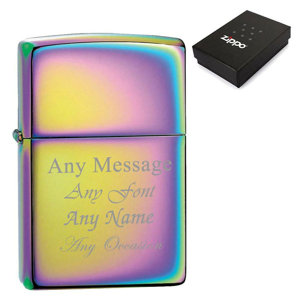 Engraved Multicolour Spectrum Zippo Lighter (Personalised Lighters) available to buy now at www.giftsfinder.co.uk