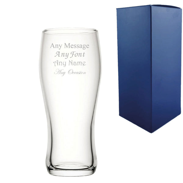 Engraved Pint Glass, Nevis Curved 20oz Beer Glass, Gift Boxed (Beer Glasses) available to buy now at www.giftsfinder.co.uk