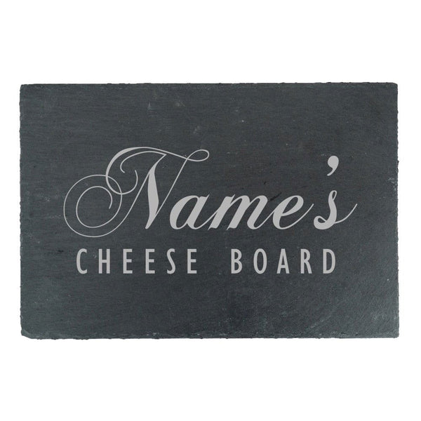 Engraved Rectangular Slate Cheeseboard with Name's Cheeseboard Design (Cutting Boards) available to buy now at www.giftsfinder.co.uk