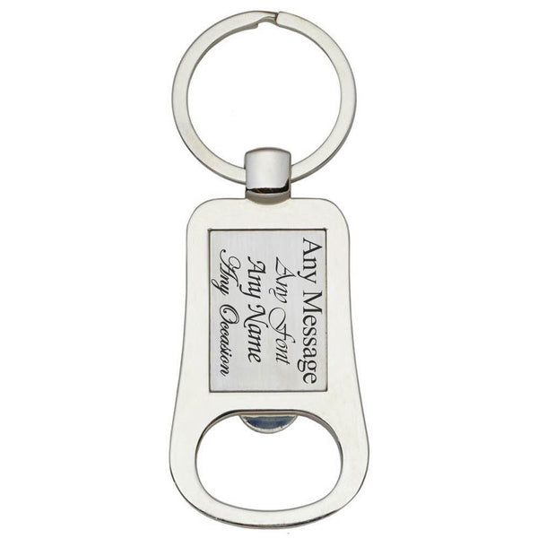 Engraved Rounded Edge Bottle Opener Keyring (Keychains) available to buy now at www.giftsfinder.co.uk