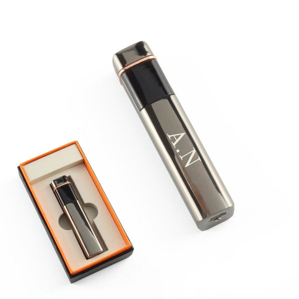 Engraved Slim Electric Lighter Black Initials Gift Boxed (Lighters & Matches) available to buy now at www.giftsfinder.co.uk