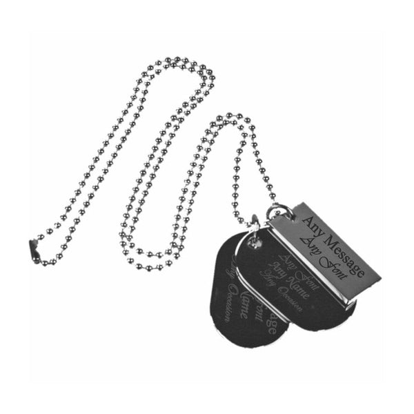 Engraved Stainless Steel Dog Tag Necklace (Necklaces) available to buy now at www.giftsfinder.co.uk