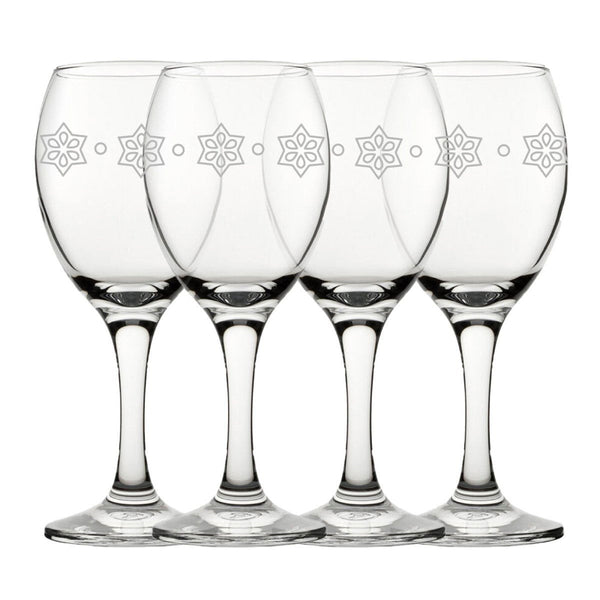 Engraved Stars Pattern Pure Wine Set of 4 11oz Glasses () available to buy now at www.giftsfinder.co.uk