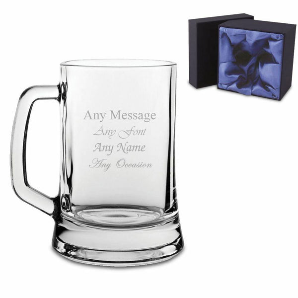 Engraved Tankard Beer Mug Stein with Premium Satin Lined Gift Box (Beer Glasses) available to buy now at www.giftsfinder.co.uk